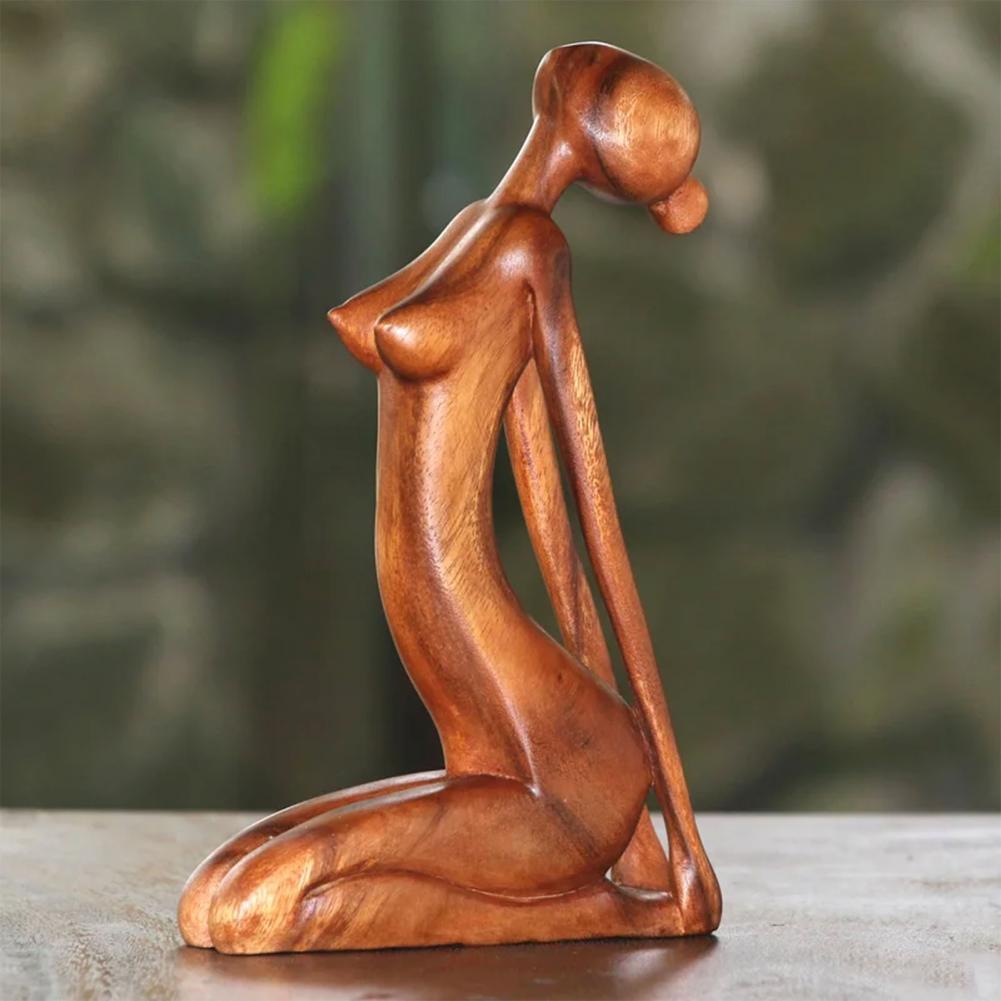 wickedafstore 5 Styles Abstract Art Ceramic Yoga Poses Figurine Porcelain Lady Figure Statue Home Yoga Studio Decor Ornament Dropshipping