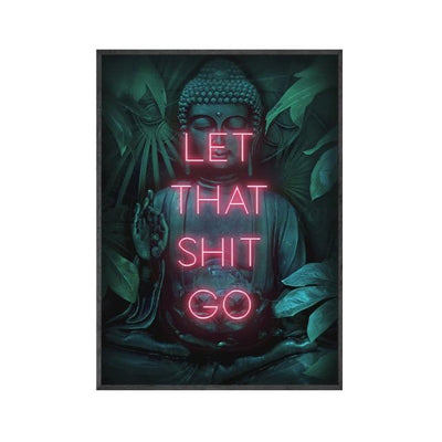 wickedafstore 50x70cm No Frame Let That Shit Go Buddha Poster