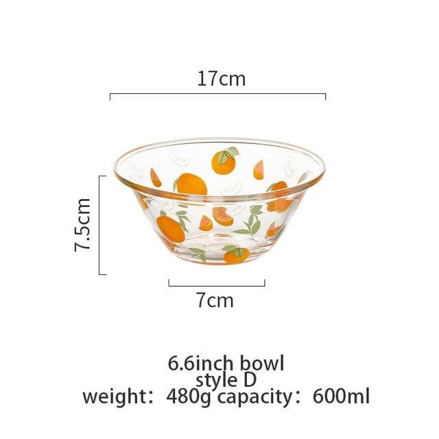 wickedafstore 6.6inch D Cute Hand Painted Glass Bowls