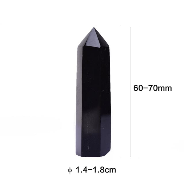wickedafstore 6-7cm/ 2.4''-2.7' Black Obsidian Crystal Point Tower