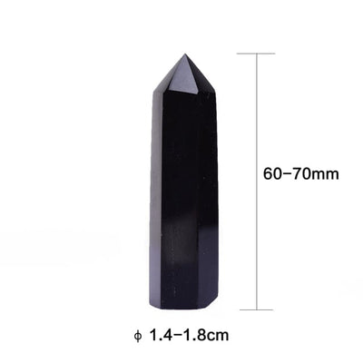 wickedafstore 6-7cm/ 2.4''-2.7' Black Obsidian Crystal Point Tower