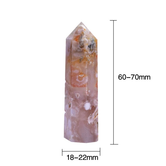 wickedafstore 6-7cm/ 2.4''-2.7'' Cherry Blossom Agate Point Tower