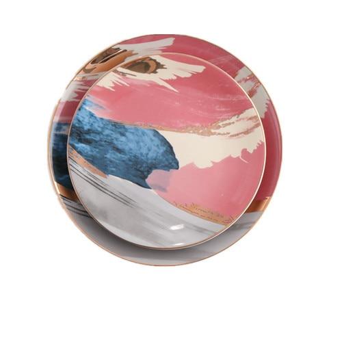 wickedafstore 8 and 11 Inch Colored Clouds Plates