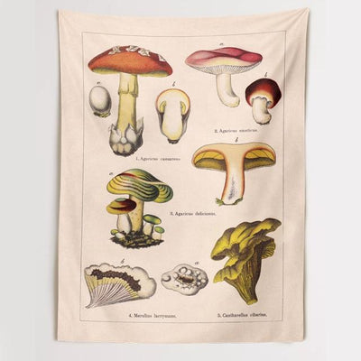 wickedafstore 95x73cm / 2 Forest's Mushrooms Tapestry