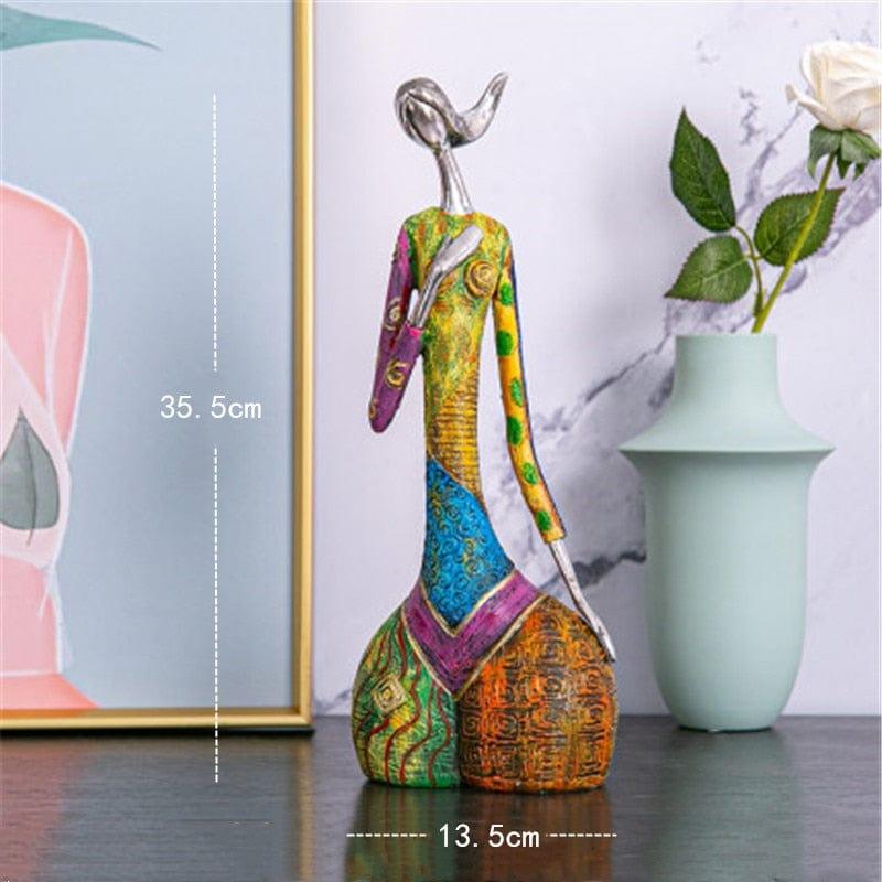 wickedafstore A Abstract Colorful Woman Sculpture Figurine
