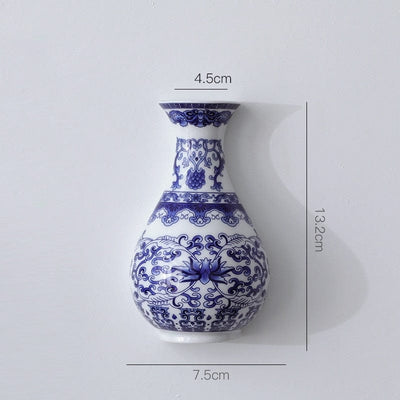 wickedafstore A Antique Blue Wall Hanging Vase