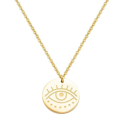 wickedafstore A Evil Eye Gold Pendant Necklace
