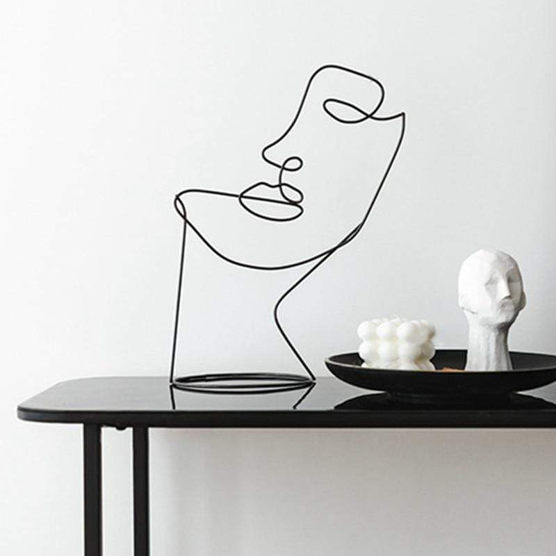 wickedafstore A Nordic Abstract Face Figurines