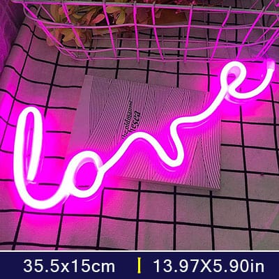 wickedafstore A-Pink Love Neon Sign