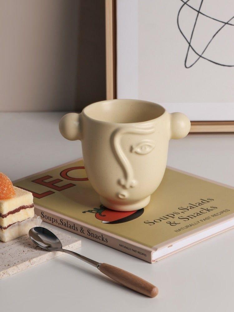 wickedafstore Abstract Face Ceramic Mugs (3 Colors)