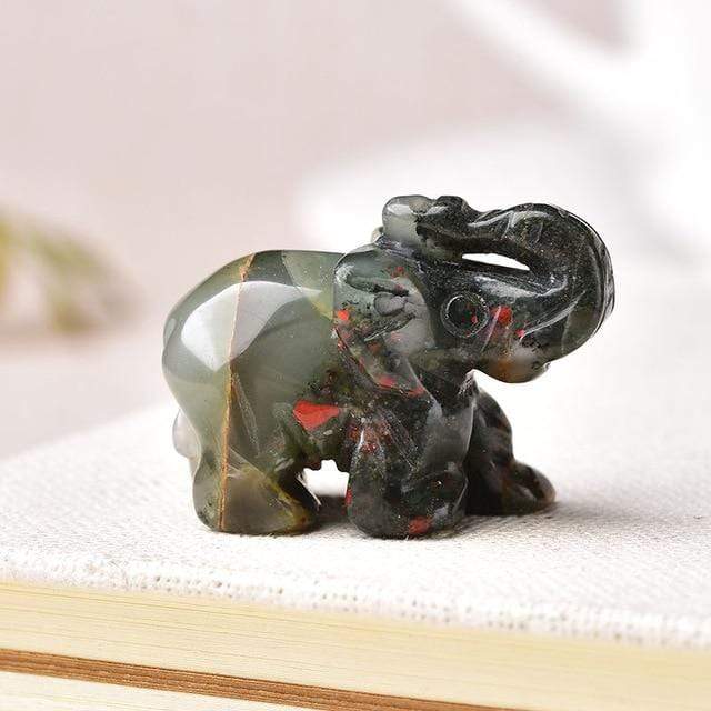 wickedafstore African stone Natural Crystal Elephant Figurine