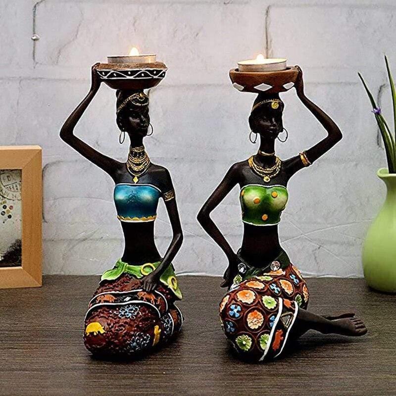 wickedafstore African Woman Candle Holder