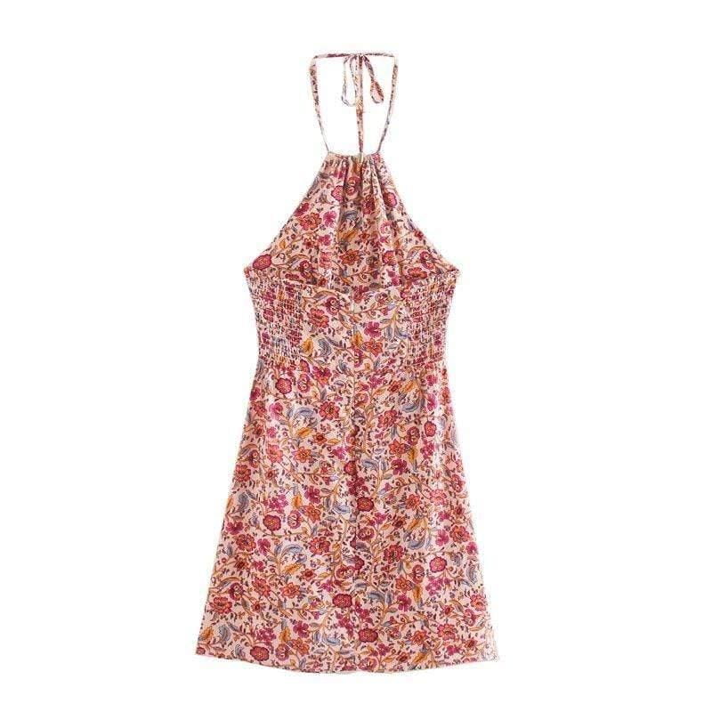 Women's Floral Boho Mini Dress – wickedafstore