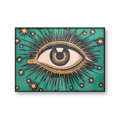 wickedafstore All Seeing Eye Art Canvas Print Poster Stars Wall Art Eye Providence Celestial Decor Mystical Esoteric Gnostic Canvas Painting