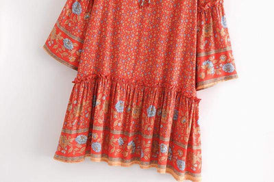 wickedafstore Alora Vintage Floral Mini Dress