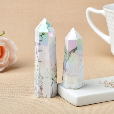 wickedafstore Angel Aura Howlite Crystal Point Tower