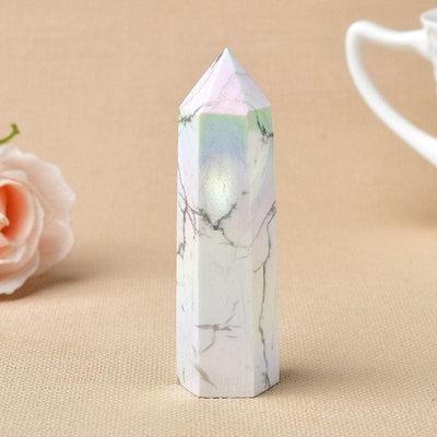 wickedafstore Angel Aura Howlite Crystal Point Tower