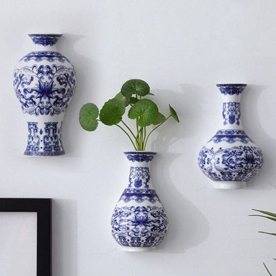 wickedafstore Antique Blue Wall Hanging Vase