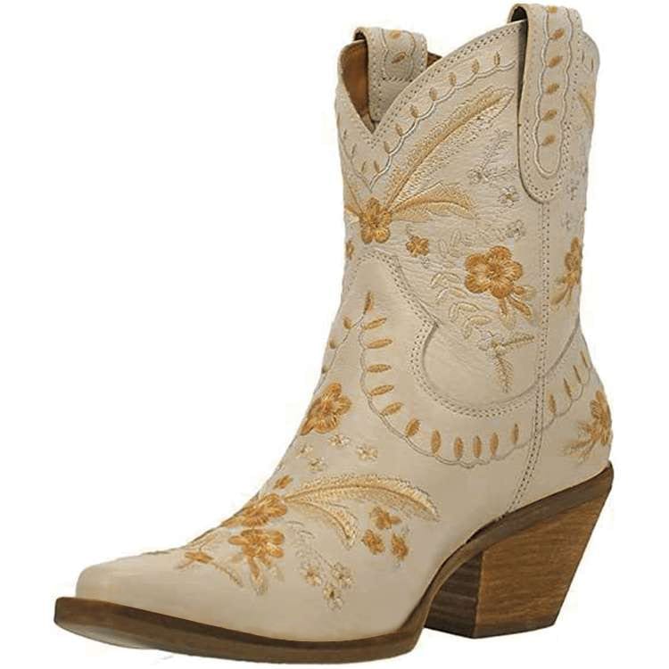 wickedafstore Apricot / 5 Arizona Embroidered Western Boots