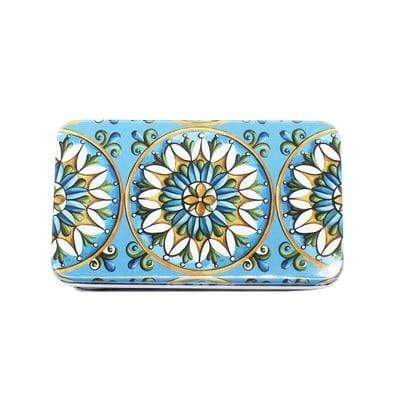wickedafstore As picture show 01 Vintage Blue-and-White Pattern Metal Lip Perfume Storage Box Organizer for Money Coin Candy Keys Reusable Tin Empty Case