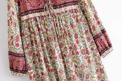 wickedafstore Aviana Vintage Floral Maxi Dress
