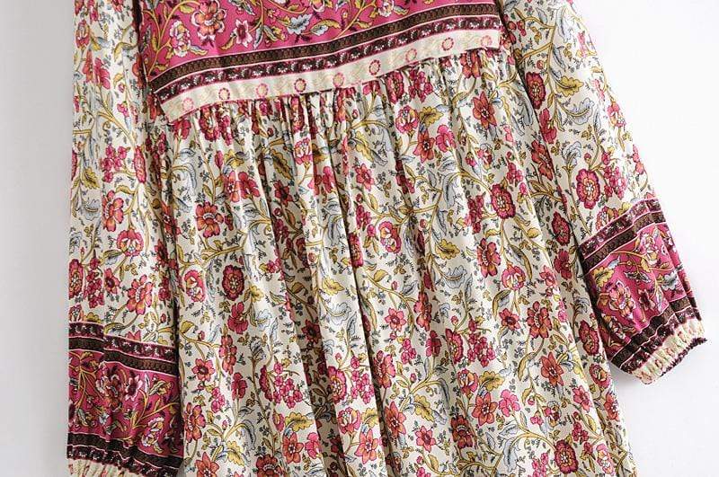 wickedafstore Aviana Vintage Floral Maxi Dress