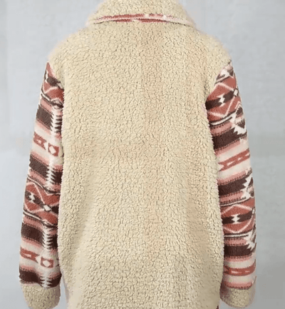 wickedafstore Aztec Print Fleece Coat