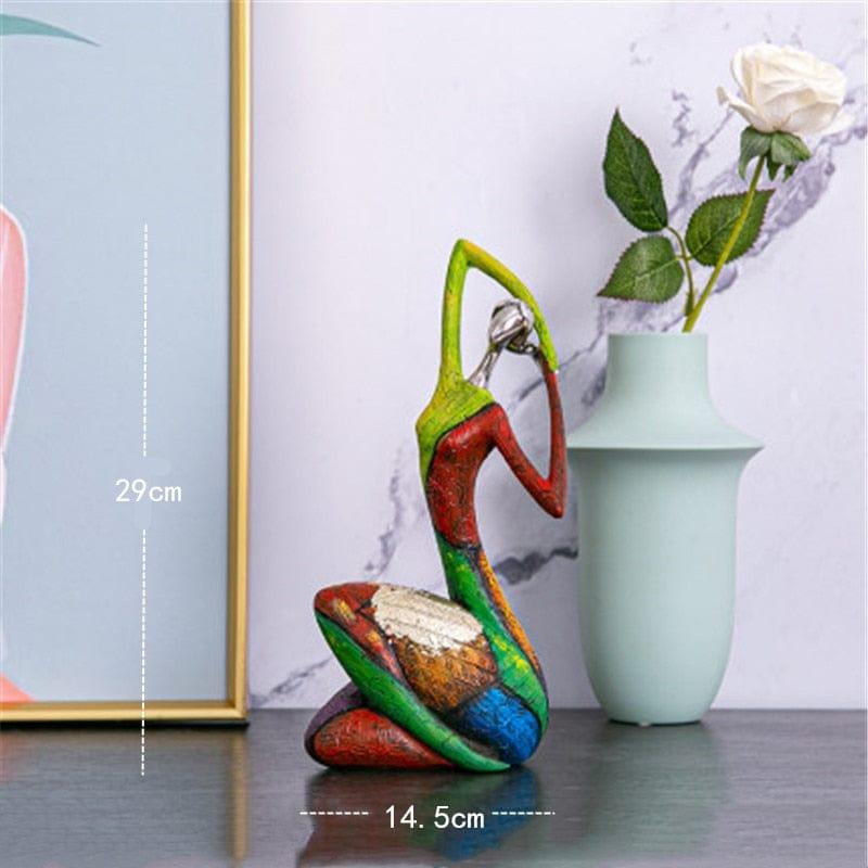 wickedafstore B Abstract Colorful Woman Sculpture Figurine