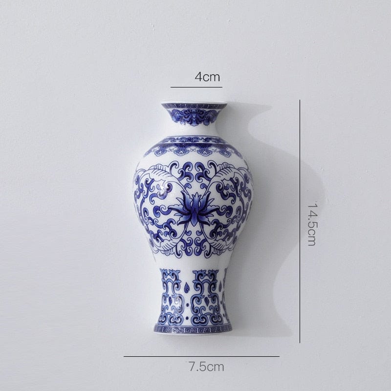 wickedafstore B Antique Blue Wall Hanging Vase