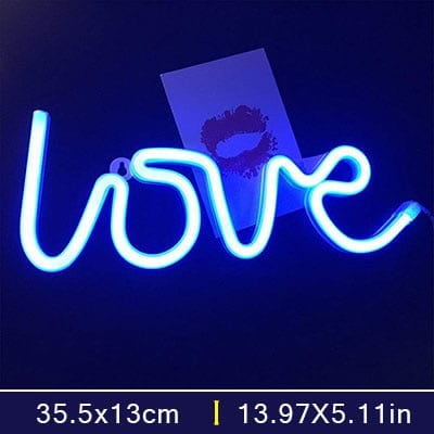 wickedafstore B-Blue Love Neon Sign