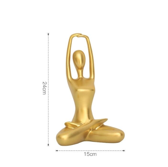 wickedafstore B Gold Yoga Figurine Art