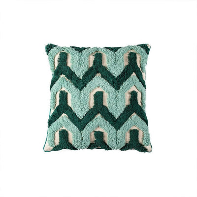 wickedafstore B Handmade Green Tufted Pillow Cover