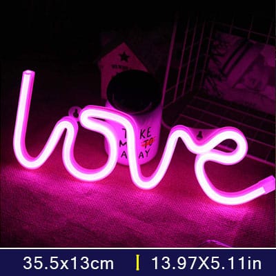 wickedafstore B-Pink Love Neon Sign