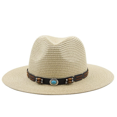 wickedafstore Beige / 56-58CM Winifred Panama Fedora Straw Hat