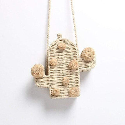 wickedafstore beige Cactus Straw Summer Bag