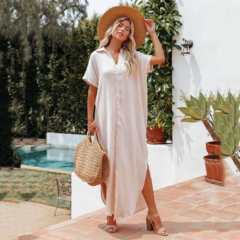 Boho maxi shirt dress best sale