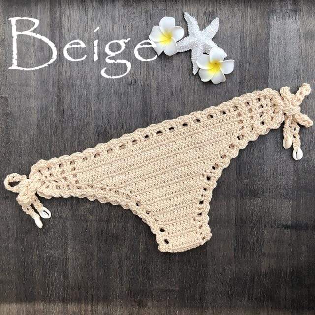 wickedafstore Beige / S Dylla Crochet Bikini Bottom