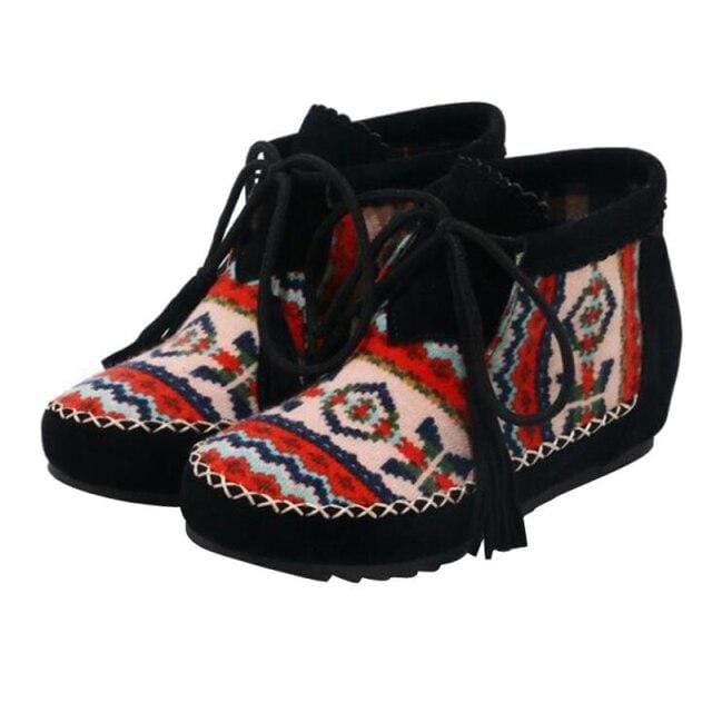 wickedafstore black / 10.5 Colorful Vintage Ankle Boots