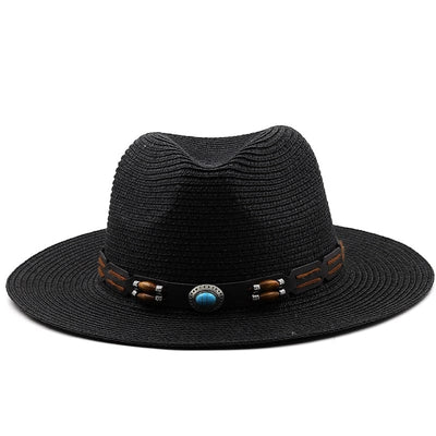 wickedafstore Black / 56-58CM Winifred Panama Fedora Straw Hat