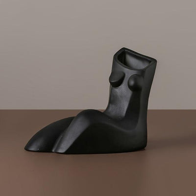 wickedafstore Black Abstract Body Art Sculpture Vase