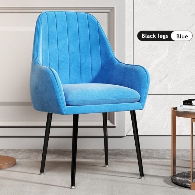 wickedafstore Black Blue Amaia Velvet Arm Chair