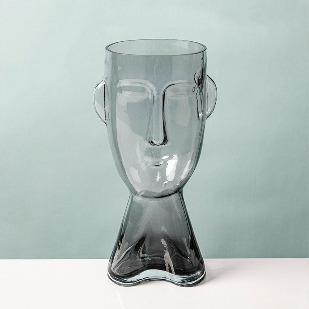 wickedafstore Black Large Abstract Human Face Flower Vase