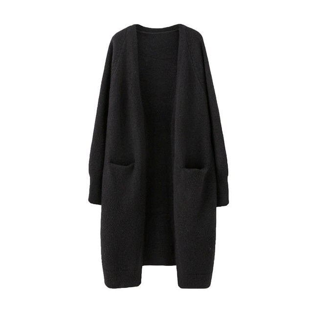 wickedafstore Black / One Size Knoxville Knit Long Cardigan