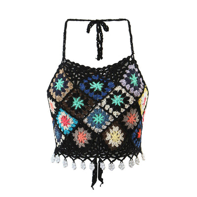 wickedafstore Black / One Size Mahalia Crochet Crop Top
