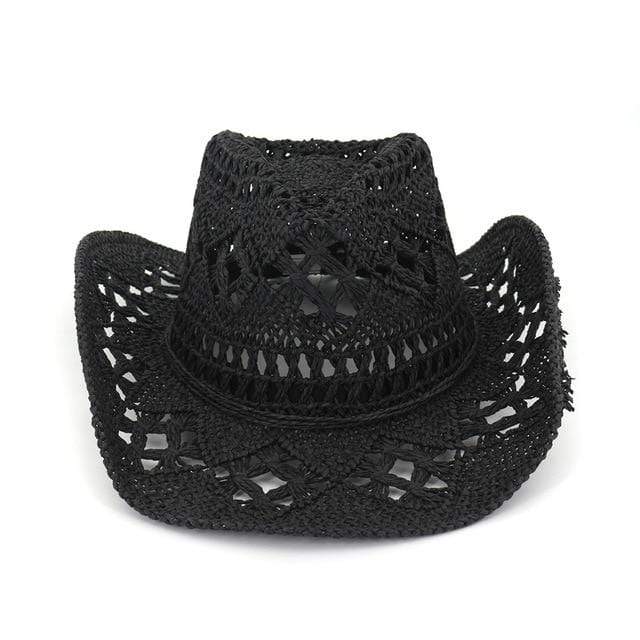 wickedafstore Black / One Size Straw Cowgirl Hat