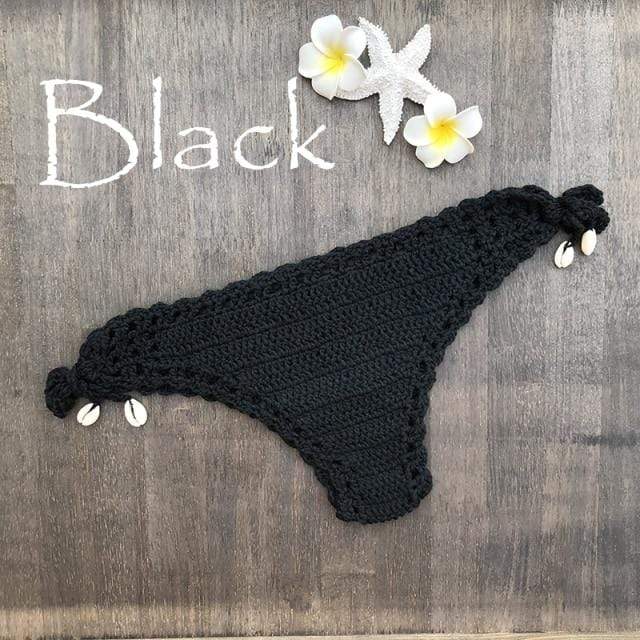 wickedafstore Black / S Dylla Crochet Bikini Bottom