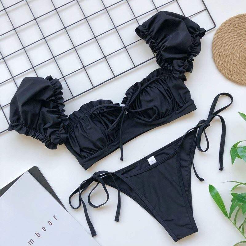 wickedafstore Black / S Zaria Bikini Set
