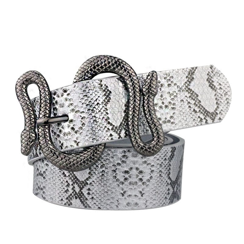 wickedafstore Black-Silver snake / 100cm Snake Pin Buckle Belt