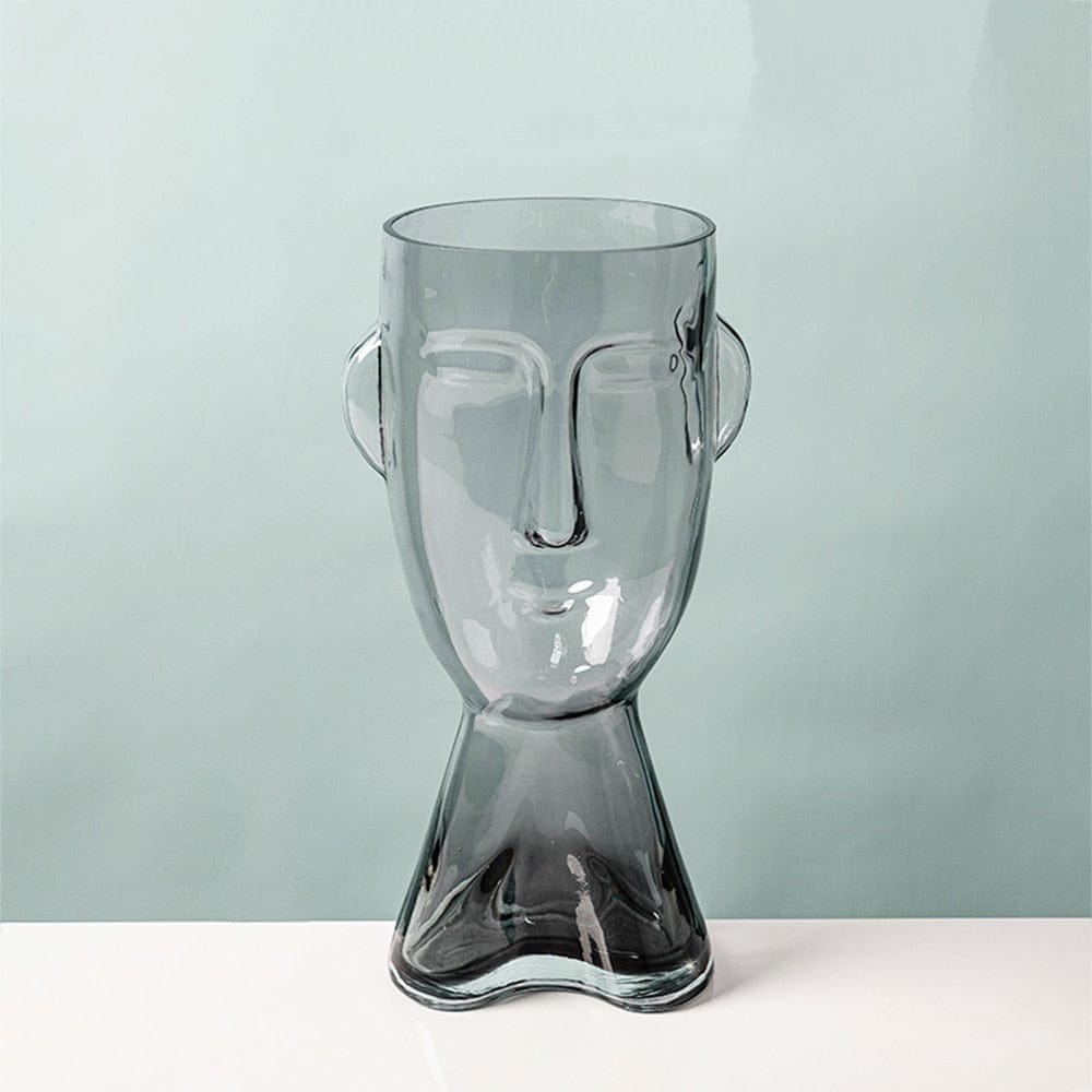 wickedafstore Black Small Abstract Human Face Flower Vase