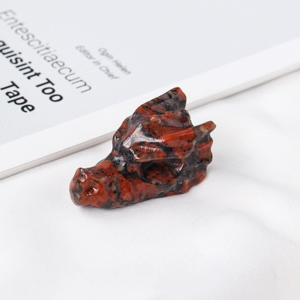 wickedafstore Blood stone Dragon's Head Crystal Carving